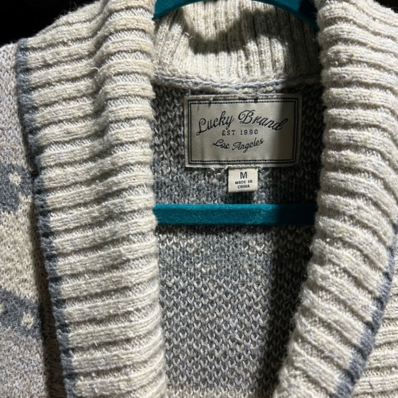 Lucky Brand Southwestern Cardigan - Cream, Gray, and Orange - Picture 5 of 5